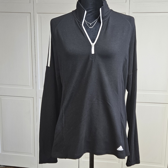 Women's Adidas Golf large black and white ¼ zip - Picture 7 of 8